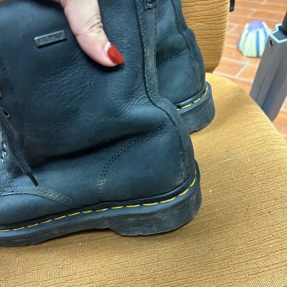 Dr. Marten 1460 Fleece Lined Wintergrip Black Leather Lace Up Boots 8 women’s - Picture 6 of 11